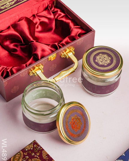 Floral 2 Jar Dry Fruit Box - WL4896