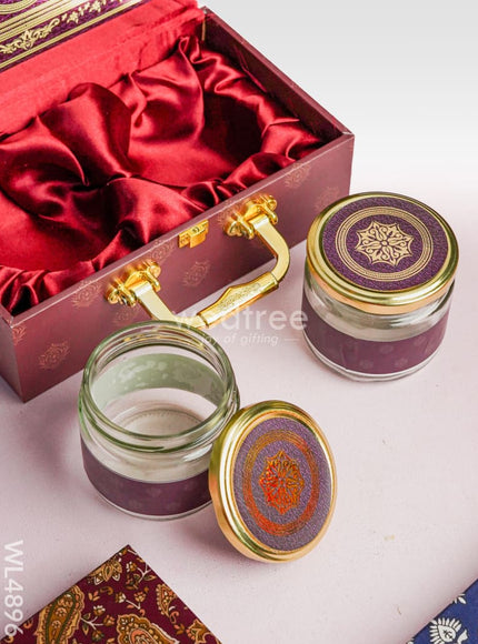 Floral 2 Jar Dry Fruit Box - WL4896
