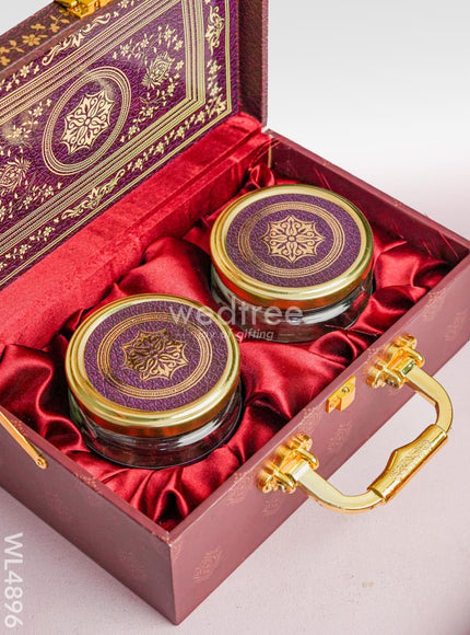 Floral 2 Jar Dry Fruit Box - WL4896