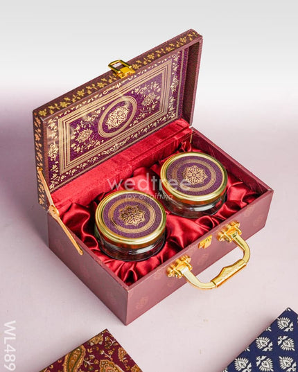Floral 2 Jar Dry Fruit Box - WL4896