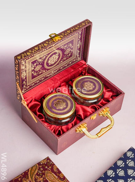 Floral 2 Jar Dry Fruit Box - WL4896
