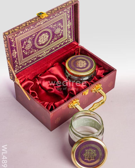 Floral 2 Jar Dry Fruit Box - WL4896
