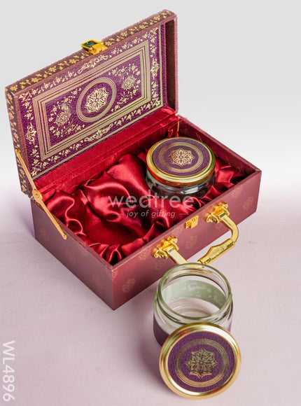 Floral 2 Jar Dry Fruit Box - WL4896