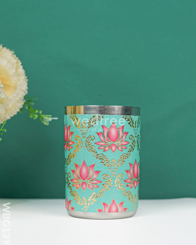 Floral Digital Printed Meenakari Glass - WBG1398