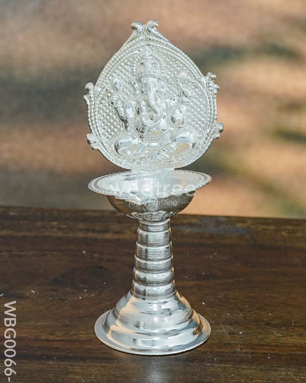 German Silver Diya with Kuthuvilakku Stand - WBG0066