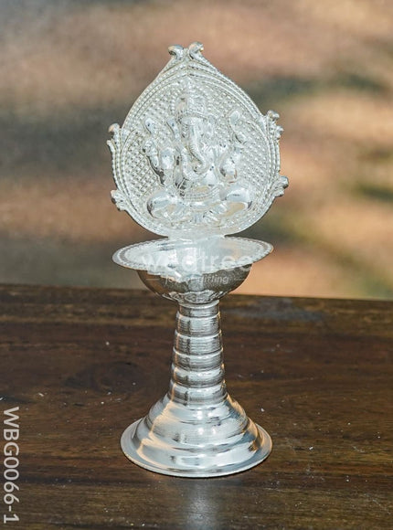 German Silver Diya with Kuthuvilakku Stand - WBG0066