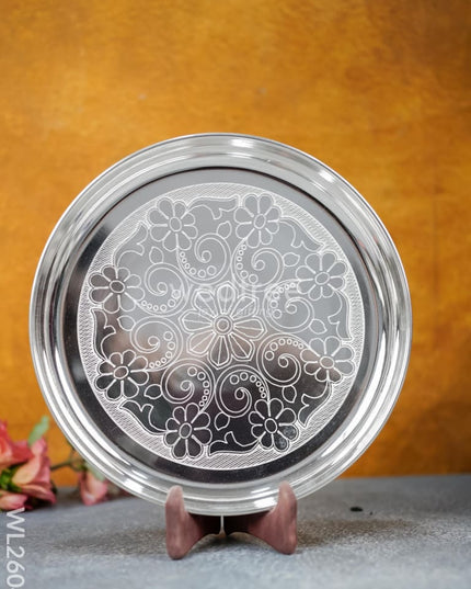 German Silver Engraved 10 inch Plate - WL2604