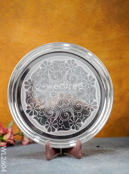 German Silver Engraved 10 inch Plate - WL2604