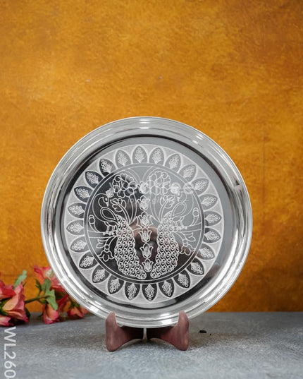 German Silver Engraved 10 inch Plate - WL2604