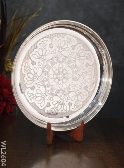 German Silver Engraved 10 inch Plate - WL2604