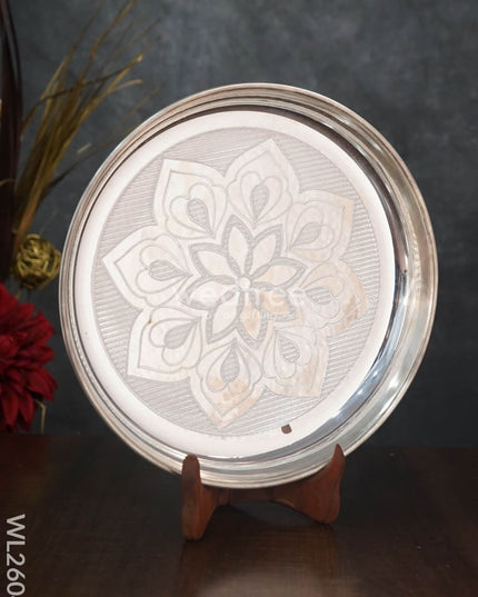 German Silver Engraved 10 inch Plate - WL2604