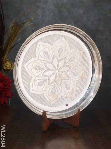 German Silver Engraved 10 inch Plate - WL2604