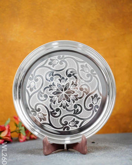 German Silver Engraved 10 inch Plate - WL2604