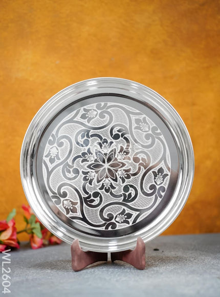 German Silver Engraved 10 inch Plate - WL2604