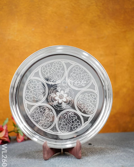 German Silver Engraved 10 inch Plate - WL2604