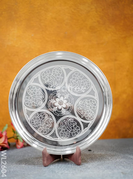 German Silver Engraved 10 inch Plate - WL2604
