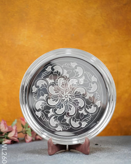 German Silver Engraved 10 inch Plate - WL2604