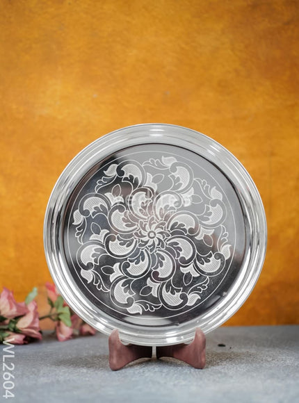 German Silver Engraved 10 inch Plate - WL2604