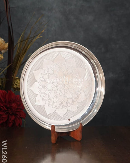 German Silver Engraved 10 inch Plate - WL2604