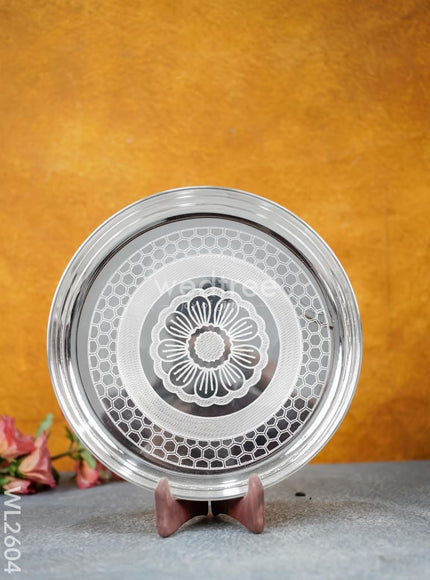 German Silver Engraved 10 inch Plate - WL2604