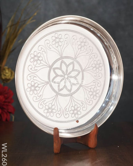 German Silver Engraved 10 inch Plate - WL2604