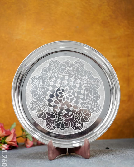 German Silver Engraved 10 inch Plate - WL2604