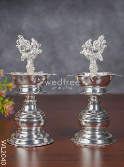 German Silver Kuthu Vilakku (Set of 2) - WL2040