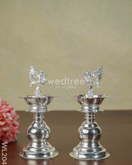 German Silver Kuthu Vilakku (Set of 2) - WL2040