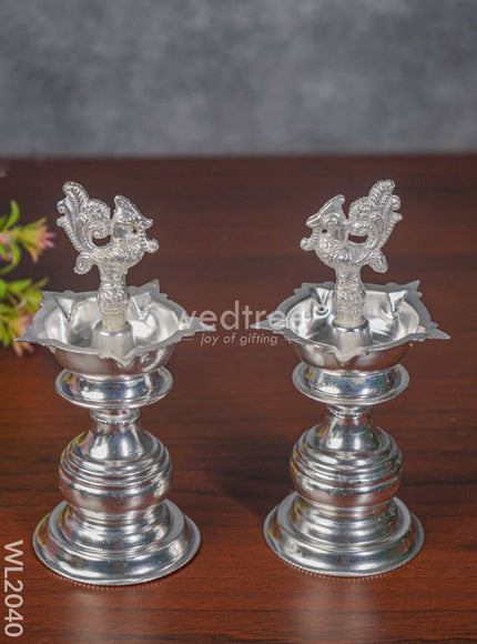 German Silver Kuthu Vilakku (Set of 2) - WL2040