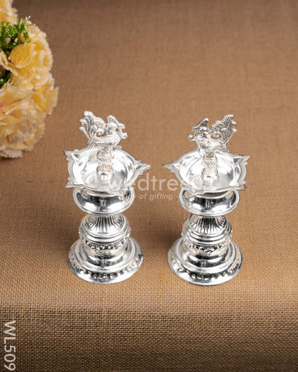 German Silver Kuthu Vilakku with Annapakshi Motif - WL5095