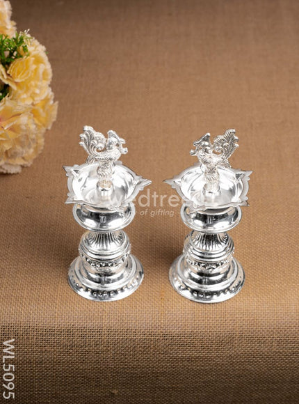 German Silver Kuthu Vilakku with Annapakshi Motif - WL5095