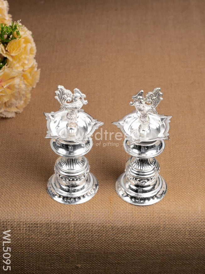 German Silver Kuthu Vilakku with Annapakshi Motif - WL5095