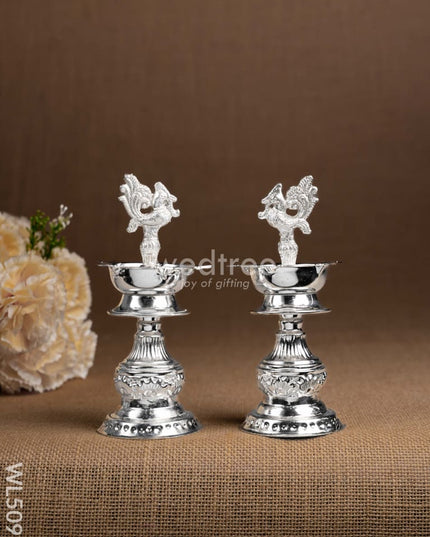 German Silver Kuthu Vilakku with Annapakshi Motif - WL5095