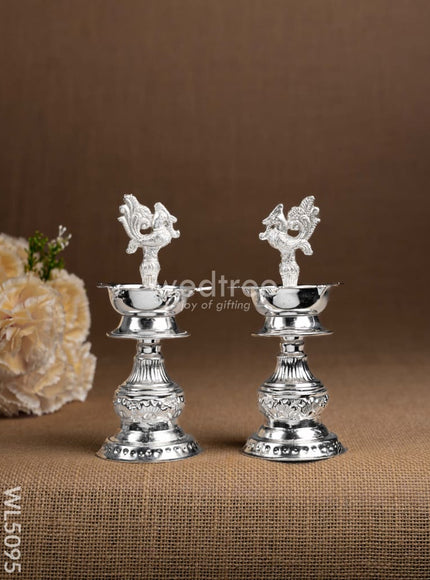 German Silver Kuthu Vilakku with Annapakshi Motif - WL5095