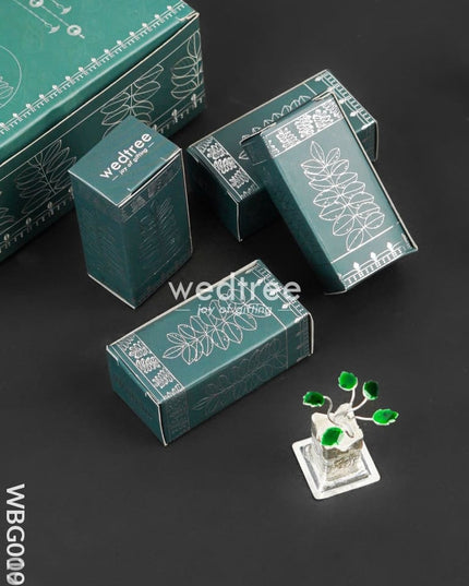 German Silver Tulasi Maadam with Green Leaves - WBG0100