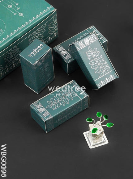 German Silver Tulasi Maadam with Green Leaves - WBG0100