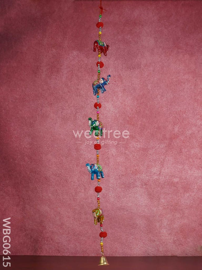 Hand Painted Metal Elephant Thoran - WBG0615