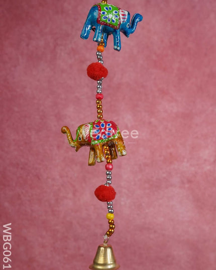 Hand Painted Metal Elephant Thoran - WBG0615