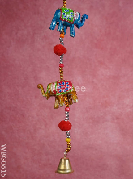 Hand Painted Metal Elephant Thoran - WBG0615