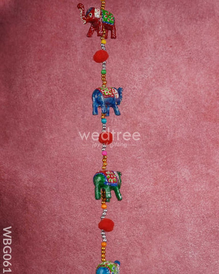 Hand Painted Metal Elephant Thoran - WBG0615