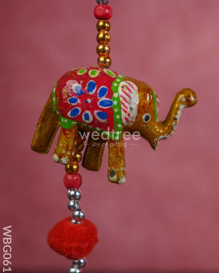 Hand Painted Metal Elephant Thoran - WBG0615