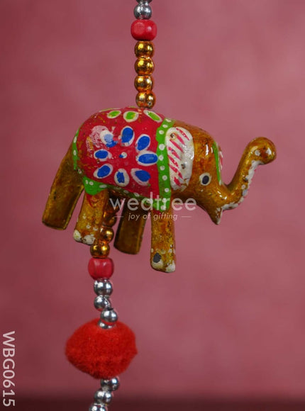 Hand Painted Metal Elephant Thoran - WBG0615