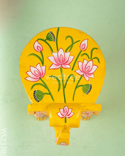Hand Painted Pichwai Elephant Stool - 8 inch - Yellow - WL5110-1