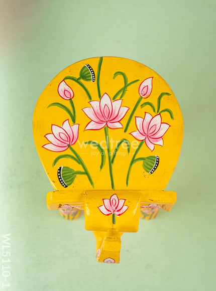 Hand Painted Pichwai Elephant Stool - 8 inch - Yellow - WL5110-1