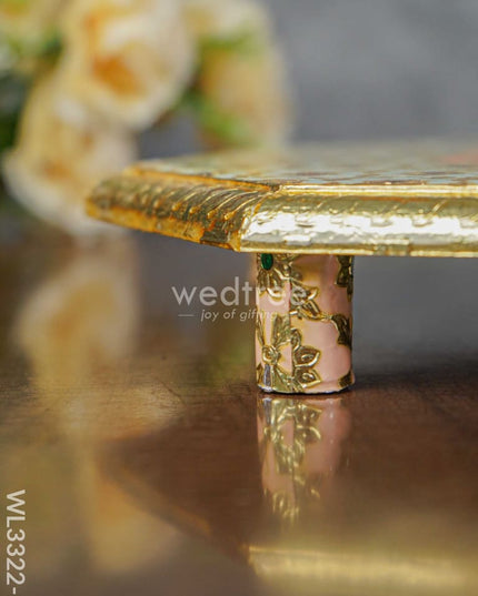 Hexagon Shaped Meenakari Bajot- 10 x 10 inch - WL3322-2