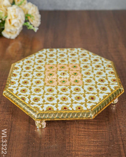 Hexagon Shaped Meenakari Bajot- 10 x 10 inch - WL3322-2