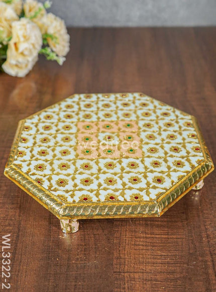 Hexagon Shaped Meenakari Bajot- 10 x 10 inch - WL3322-2