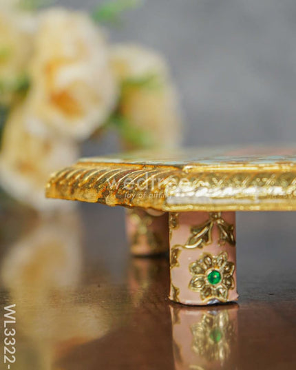 Hexagon Shaped Meenakari Bajot - 8 x 8 inch - WL3322-1