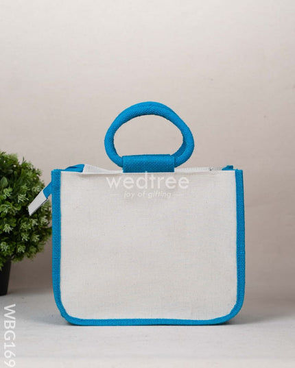 Jute Bag with Kalpavriksha Tree Print - WBG1691