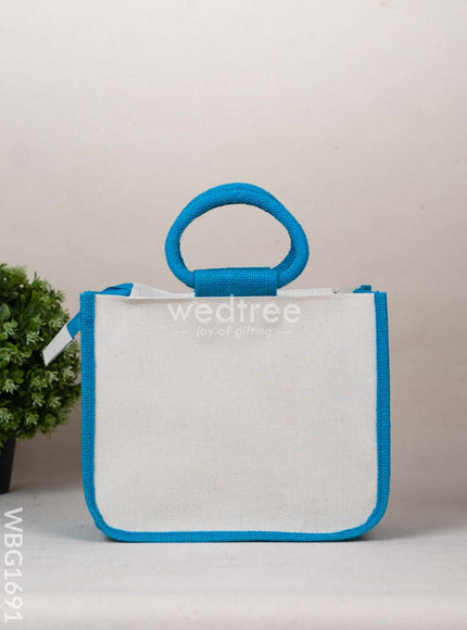 Jute Bag with Kalpavriksha Tree Print - WBG1691